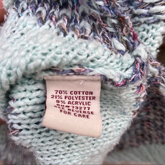 EUC Mudd knit aqua gray striped sweater - Picture 8 of 8